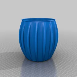 Larger Rib with round lip Round Vase / Pot