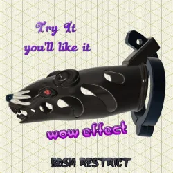 Male original fix Chastity Device Animal Shape Rat Collar Cock Cage Penis Ring  Virginity Lock Chastity Belt Adult Game Sex Toy locker cuckold style v-88  3d print cnc
