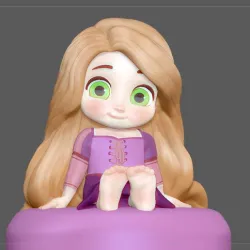 RAPUNZEL BABY PRINCESS DISNEY CHARACTER CUTE 3D PRINT MODEL