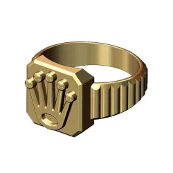 Rolex crown watch link rectangular tag ring US size 6to11 3D print model