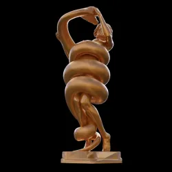 Snake wrapped naked girl