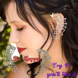 Spider Web Ear Wrap - ON EARRING HOT FAKE PIERCING Ring Cuff Hoops Female male Non-Piercing earring Jewellery DREADLOCK BEAD DREAD BEADS RING EAR femJ-67B 3d print cnc
