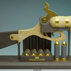 Steampunk double-barreled musket