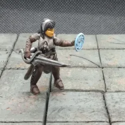 Vampire Huntress Miniature, Sword and Magic