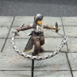 Vampire Huntress Miniature, Whip and Sword
