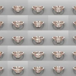 26 Alphabet Rings Heart style 3dm stl and render 3d collection