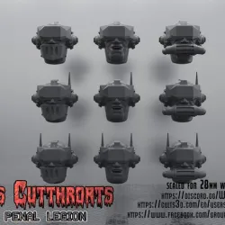 28mm Forced Reality Penal Legion Heads