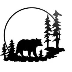 Bear and forest wall decor
