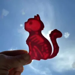 Cat eat a fish lithophane