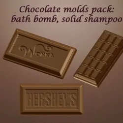 Chocolate bars molds pack: BATH BOMB, SOLID SHAMPOO