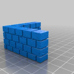 Cut stone corner half wall short