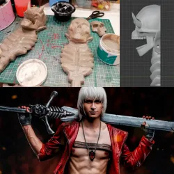 DEVIL MAY CRY 5 REBELLION SWORD DMC sword 3d model + drawing for making a sword