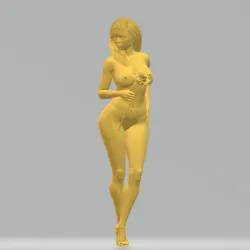 Diane Sexy Pinup Model Nude with Rose