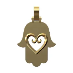 Floral heart ornament Hamssa pendant with bail 3D print model