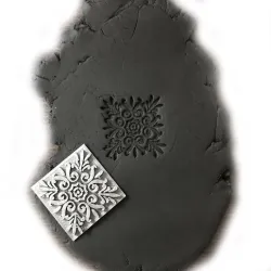 FLOWER PATTERN EMBOSSER STAMP - POLYMER CLAY TOOLS - 3D PRINTED POLYMER CLAY STAMP