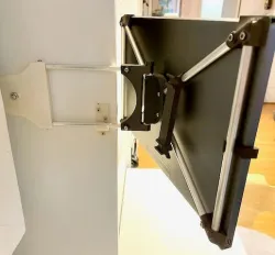 Folding, retractable monitor mount