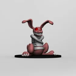 Horror Abstract Crazy Rabbit on straps cartoon 3D print model