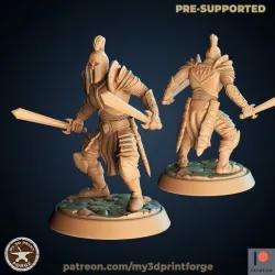 Human Warrior two swords 32 and 75mm