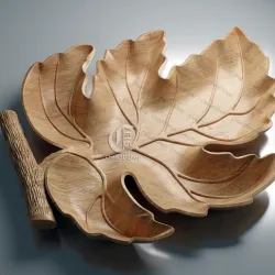 Leaf Tray - 3D STL Model designed for Aspire Vcarve Carveco Artcam