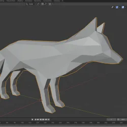 Low poly cute fox
