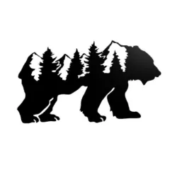 Mountain bear wall decor