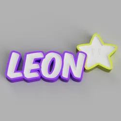 NAMELED LEON (WITH A STAR) - LED LAMP WITH NAME