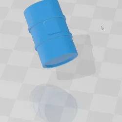 Open oil drum - functional, basic modern container prop