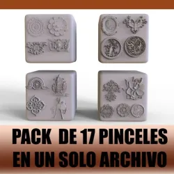 PACK OF 17 MULTIALPHA BRUSHES AND 199 ALPHAS BRUSHES ZBRUSH