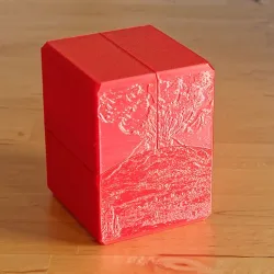 Red 100 card (Commander) geared deck box with magnetic latch