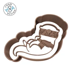 Sleepy Otter - Animals - Cookie Cutter - Fondant - Polymer Clay