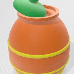 Stone pot - functional, basic fantasy prop- large ground storage jar