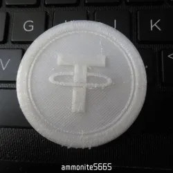Tether USDT 3D Printable Cryptocurrency Coin