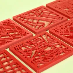 6-Set City Coasters (Mexico Set: Mexico City, Guadalajara, Guanajuato, Monterrey, Puebla, Querétaro)