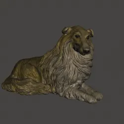 COLLIE DOG MASCOT FIGURINE