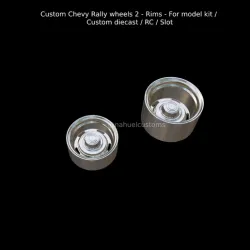 Custom Chevy Rally wheels 2 - Rims - For model kit / Custom diecast / RC / Slot