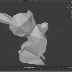 Cute low poly rabbit, decoration, pen holder