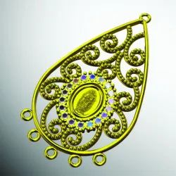 Earring with stamped virgin