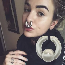 fake Nose hook Pendant PIERCING  Female Septum Barbaella male Non-Piercing Body Jewellery Weight  FAKE NIPPLE Clamps  femJ-75 3d print cnc