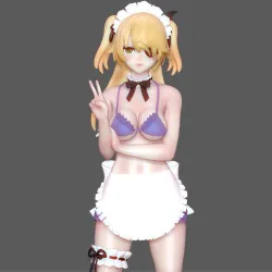 FISCHL GENSHIN IMPACT MAID STATUE CUTE GIRL MAID GAME CHARACTER ANIME 3D print model