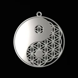 Flower of Life with Yin and Yang Pendant - 3D print model
