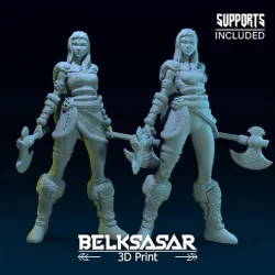 Girl Viking Normal and Nude 3D print model