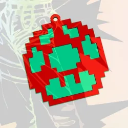 PIXEL MUSHROOM KEYCHAIN