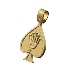 Rolex crown ace of spades shaped pendant with bail 3D print model