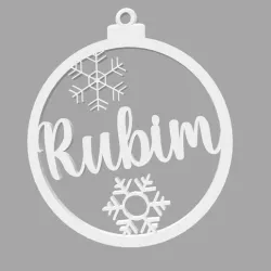 RUBIM - Bola de Natal com Nome - Ornamento