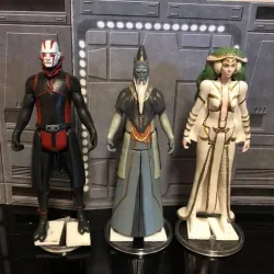 STAR WARS THE ONES, THE FATHER, SON AND DAUGHTER CUSTOM VINTAGE ACTION FIGURE SET OF THREE, THE CLONE WARS ANIMATED, 3.75", 6", COMIC BOOK, JEDI, SITH, 5 POA, 1/18, 1/6
