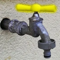 Water-tap handle (snap onto)