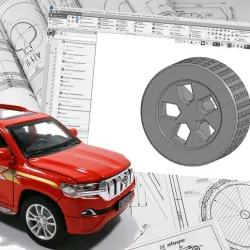 Wheel for a toy car Land Cruiser Prado