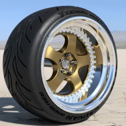 WORK Meister s1 3p rims with ADVAN tires for diecast and scale models