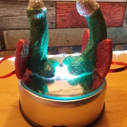 2x Christmas Cock with Bow