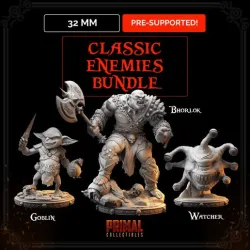 32mm Orc, Goblin e Watcher (beholder) bundle (Dungeons and Dragons | HeroQuest)